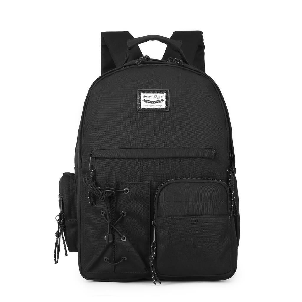 Smart Bags Sırt Çantası Okul Boyu Laptop Gözlü 3205 01 Siyah