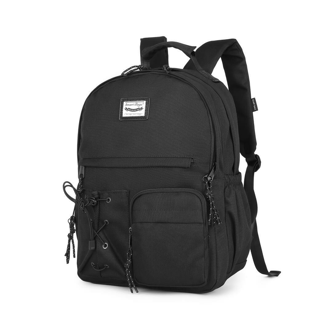 Smart Bags Sırt Çantası Okul Boyu Laptop Gözlü 3205 01 Siyah