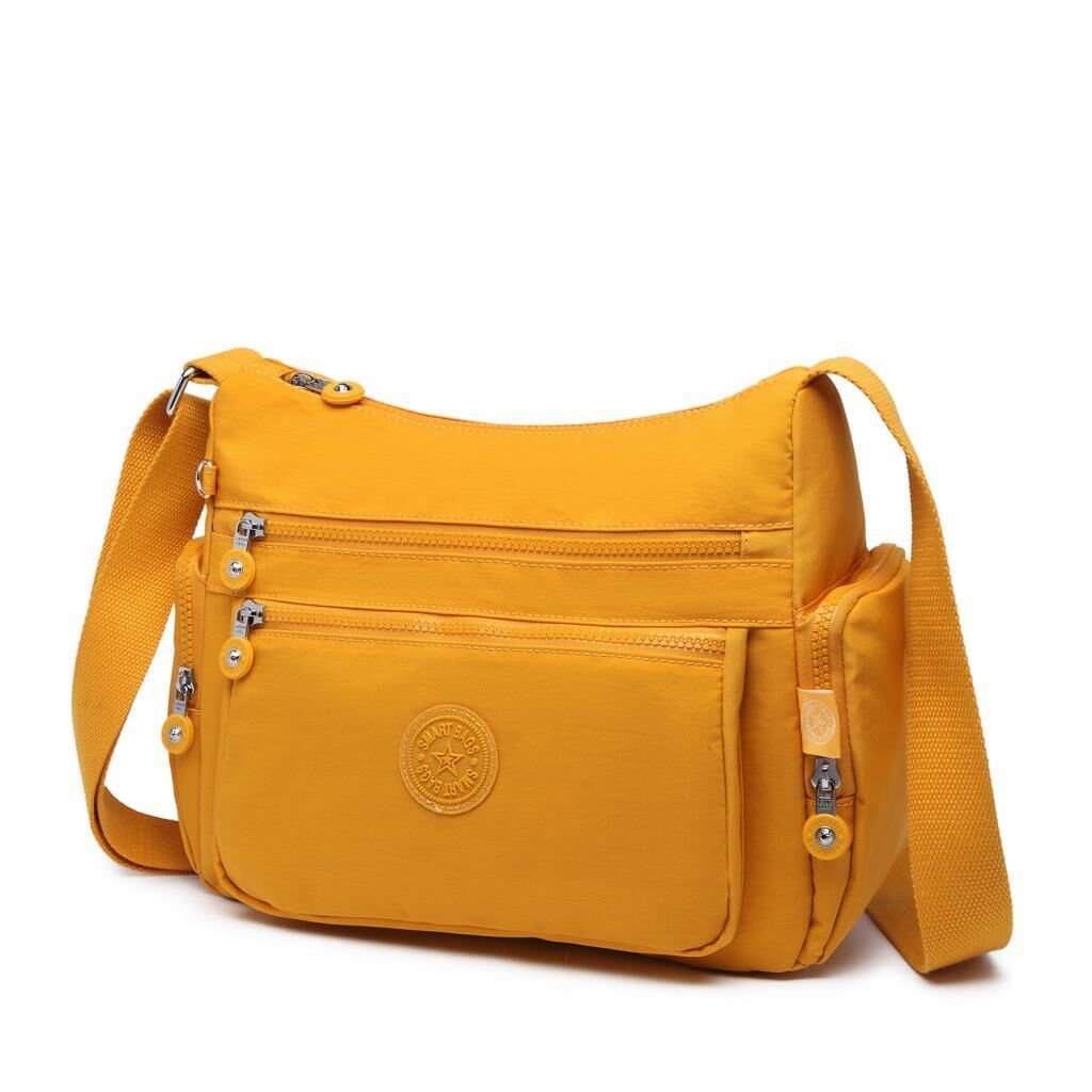 1115 Krinkıl Kumaş Bayan Omuz Çantası Smart Bags Hardal