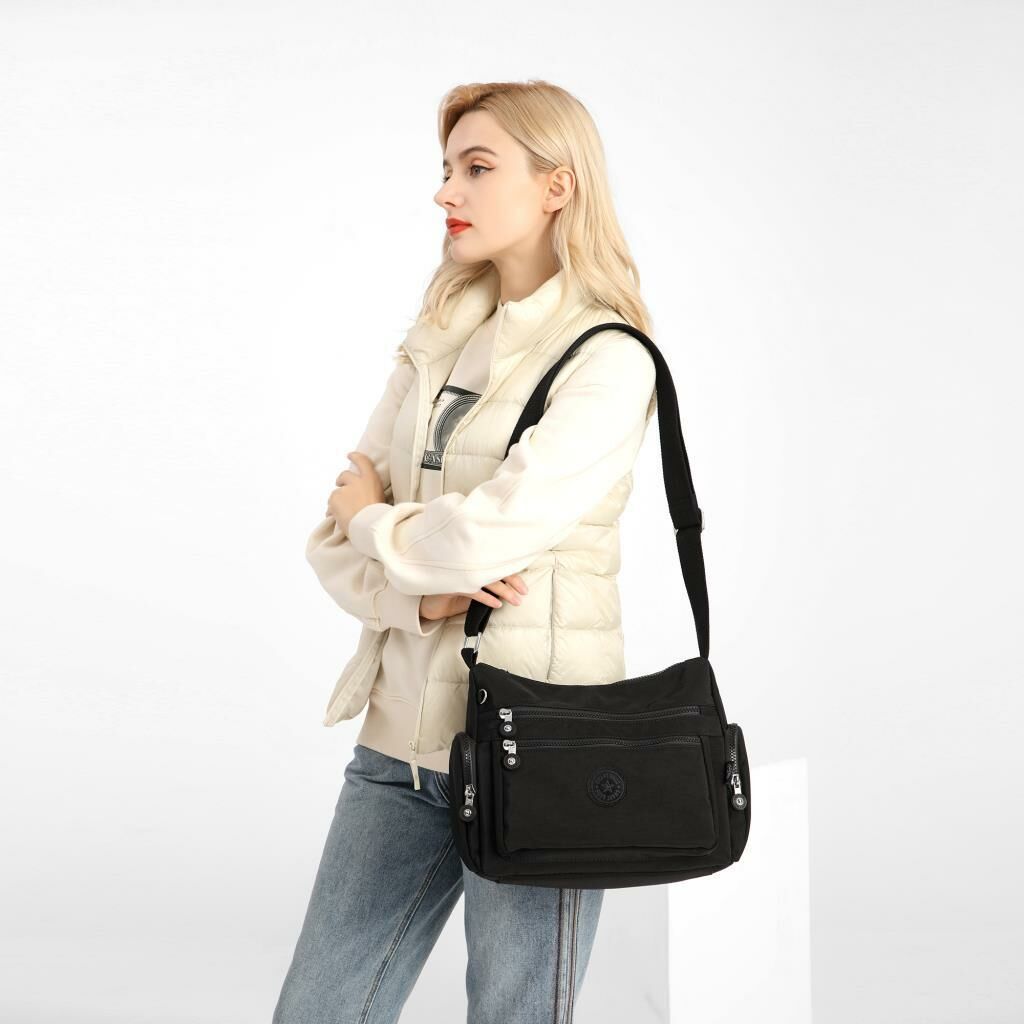 1115 Krinkıl Kumaş Bayan Omuz Çantası Smart Bags Hardal