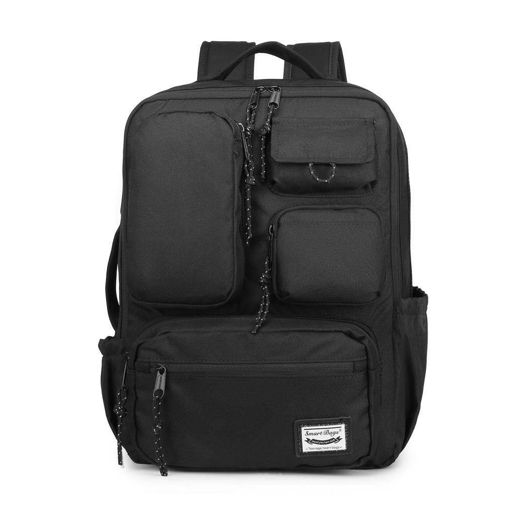 Smart Bags Sırt Çantası Okul Boyu Laptop Gözlü 3210 01 Siyah