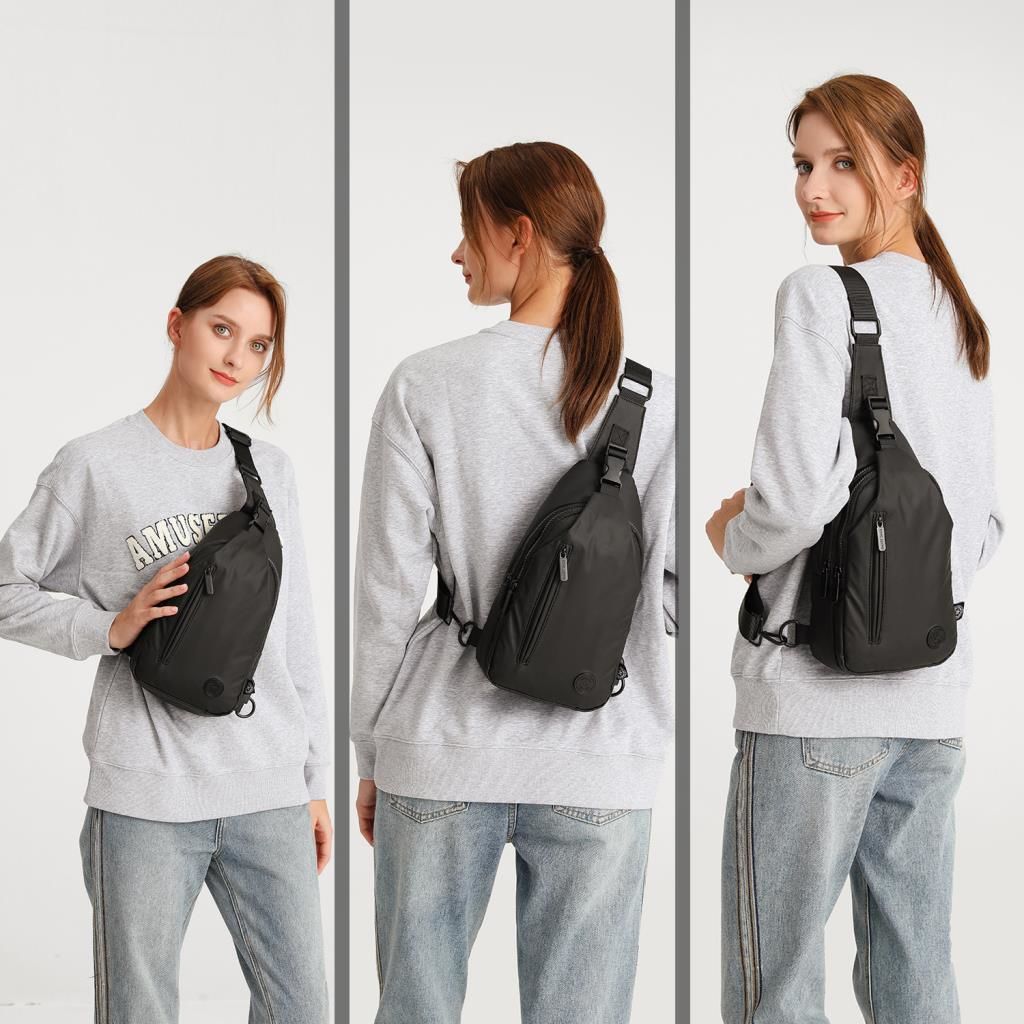 Gumi Kumaş Smart Bags Uniseks Bodybag Omuz Çantası 8654 01 Siyah