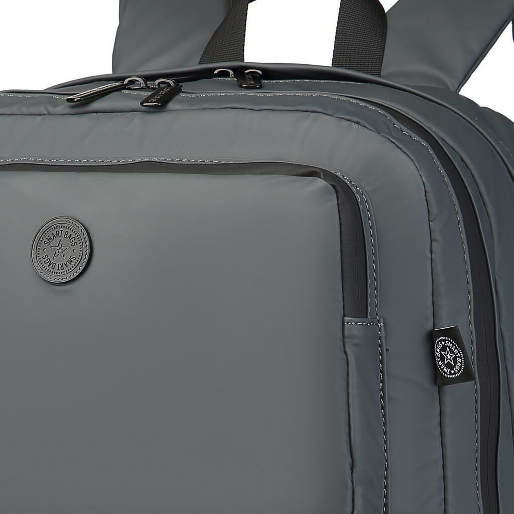 Gumi Kumaş Smart Bags Uniseks Büyük Boy Sırt Çantası 8761 Gri