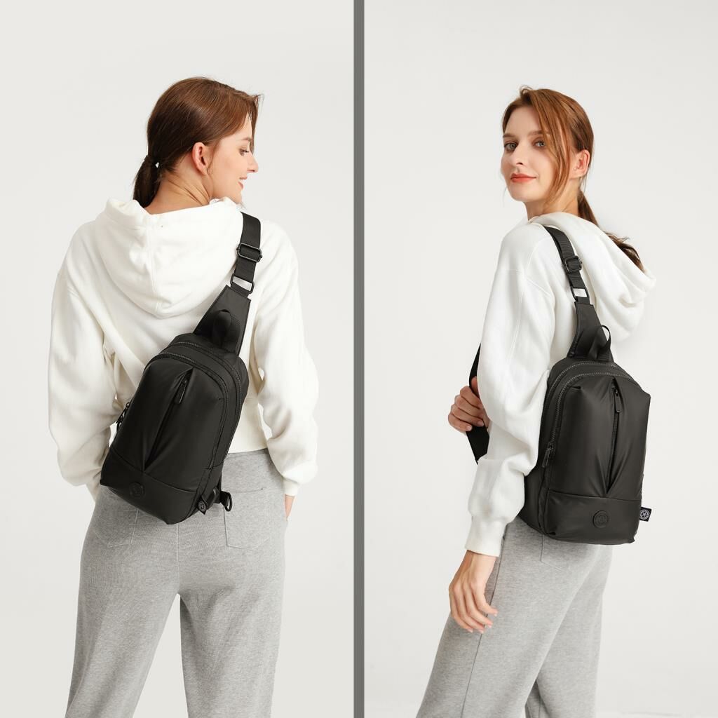 Gumi Kumaş Smart Bags Uniseks Bodybag Omuz Çantası 8655 01 Siyah