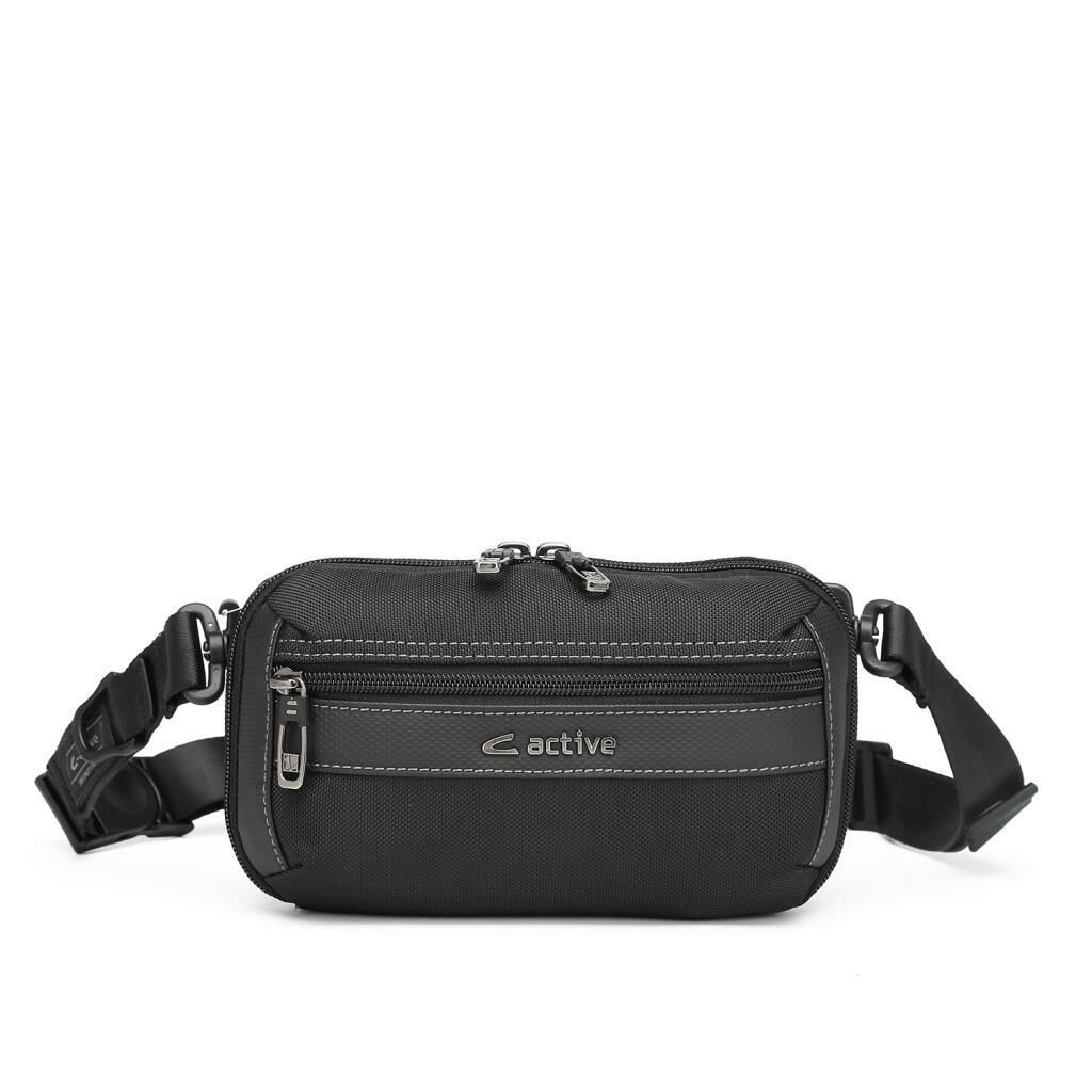 C-Active Erkek Askılı Bodybag Bel Çantası Oxford Kumaş 8739 Siyah