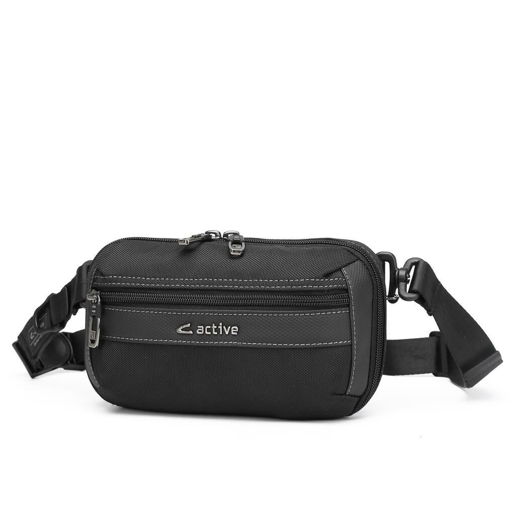C-Active Erkek Askılı Bodybag Bel Çantası Oxford Kumaş 8739 Siyah