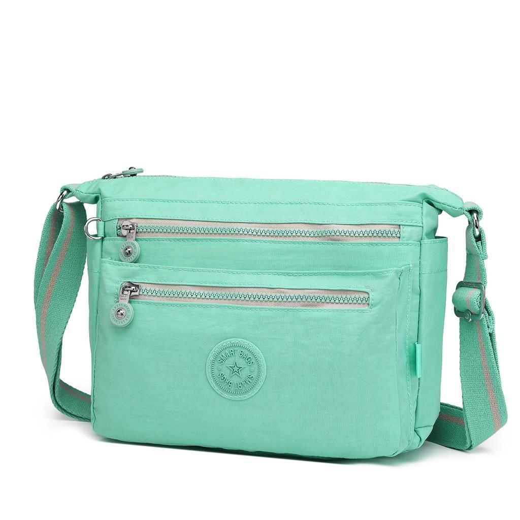 Krinkıl Kumaş Kadın Postacı Çantası Smart Bags 1238 A.Yeşil