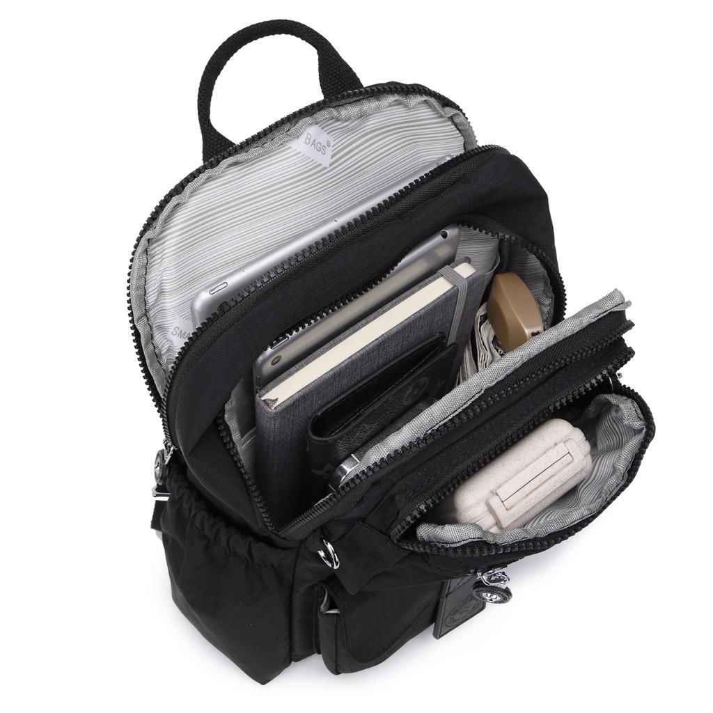 Smart Bags Kadın Sırt Çantası Küçük Boy Krinkıl Kumaş 3168 A.Yeşil