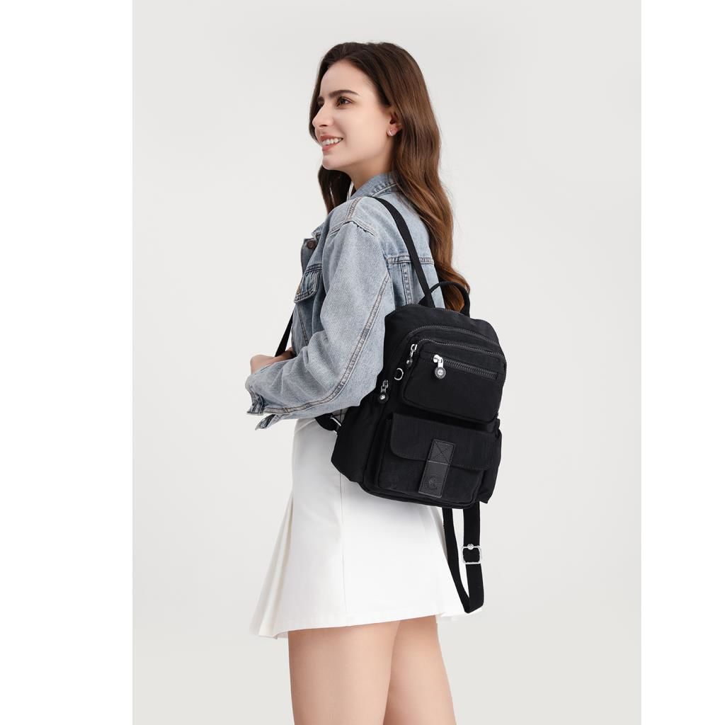 Smart Bags Kadın Sırt Çantası Küçük Boy Krinkıl Kumaş 3168 A.Yeşil