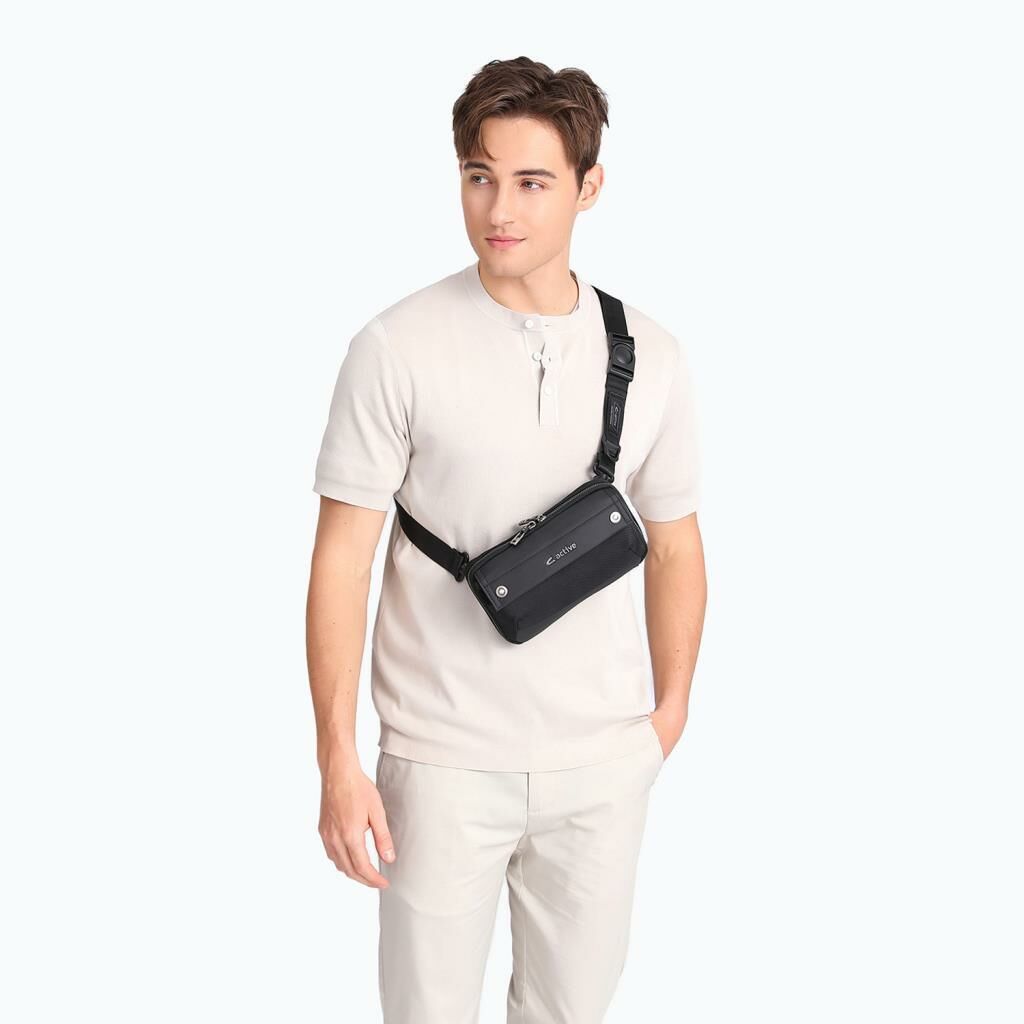 C-Active Erkek Askılı Bodybag Bel Çantası Oxford Kumaş 8738 Haki