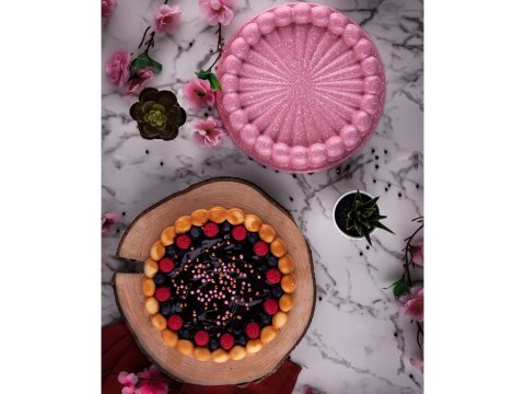 Taç Döküm Tart Kalıbı - Pembe