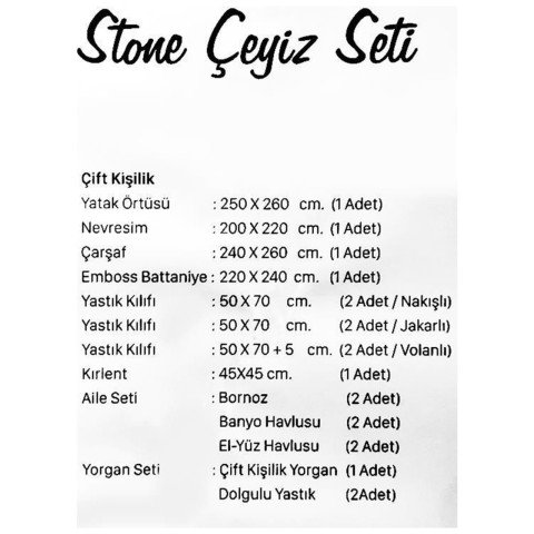 Özdilek Stone Lacivert Çift Kişilik Evlilik Seti 20 Parça