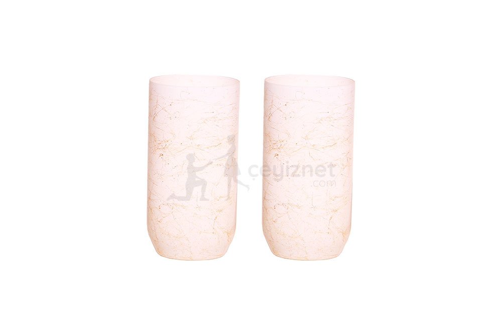 Bohemia Cristal Dekoratif 2'li Mum - Krem