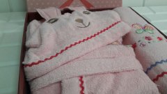 Özdilek Pinky Girl Free Set Çocuk Bornoz Takımı 1-2 Yaş