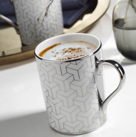 Kütahya Porselen 2' li Mug kupa 10951 Platin