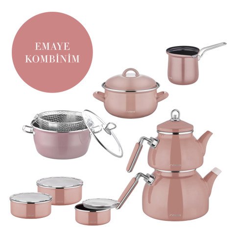 Neva N2954 Rose Chocolate Emaye Kombinim Set