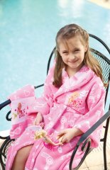 Özdilek Barbie Happy Lisanslı Çocuk Bornoz Seti 5-6 Yaş