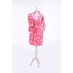 Özdilek Barbie Happy Lisanslı Çocuk Bornoz Set 7-8 Yaş
