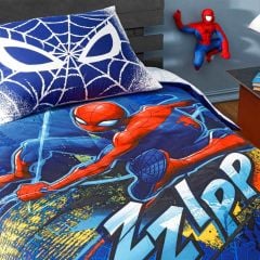 Taç lisanslı nevresim takımı Spiderman Blue city tek kişilik