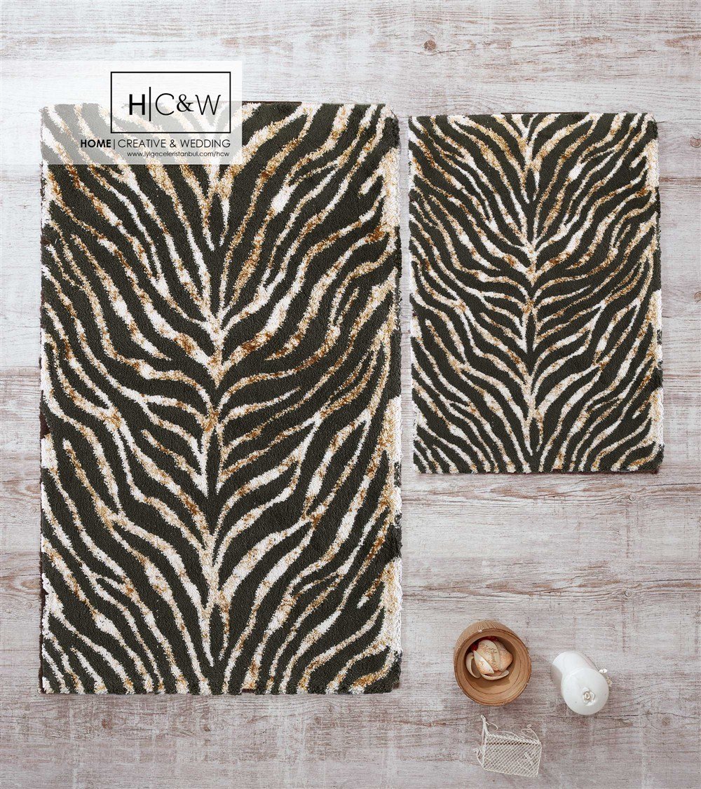 HC&W Safari 2' Li Banyo Paspas Seti 40x60 + 60x100 Gold