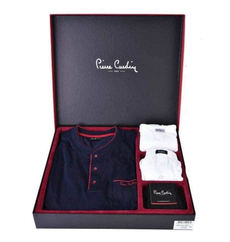 Pierre Cardin 2000 Damat set Erkek Pijama çamaşır çorap GRİ - M