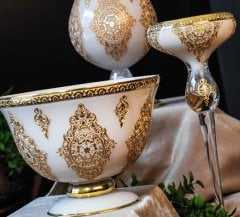 Canba Kösem Salon Takımı Beyaz-Gold