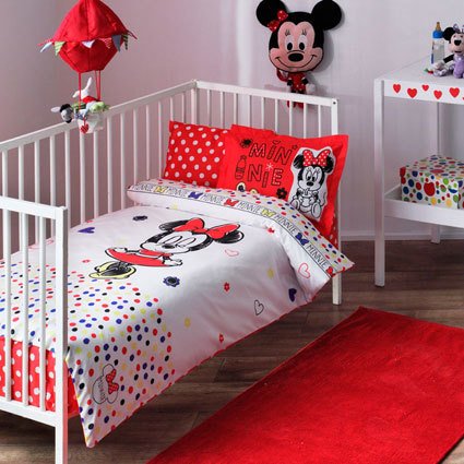 Taç Bebek Nevresim Takımı Disney Minnie Sketch Baby