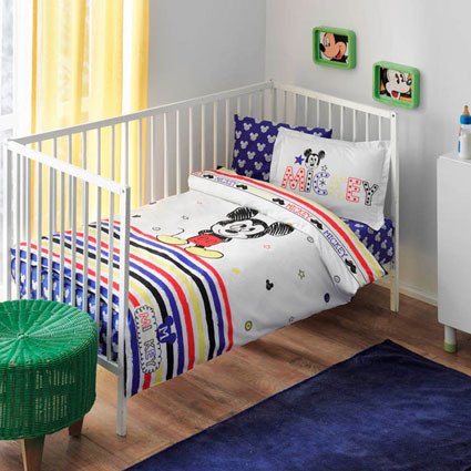 Taç Bebek Nevresim Takımı Disney Mickey Sketch Baby