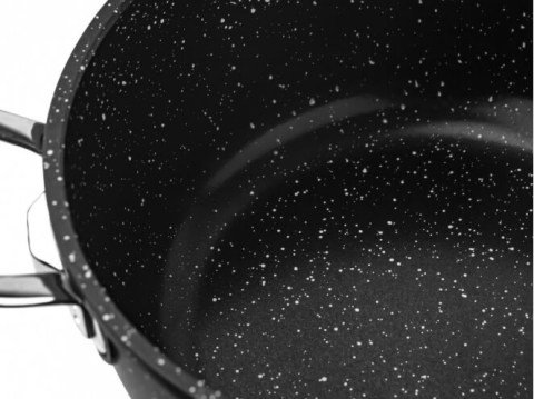 Taç Gravita Döküm 26 cm Basık Tencere Siyah