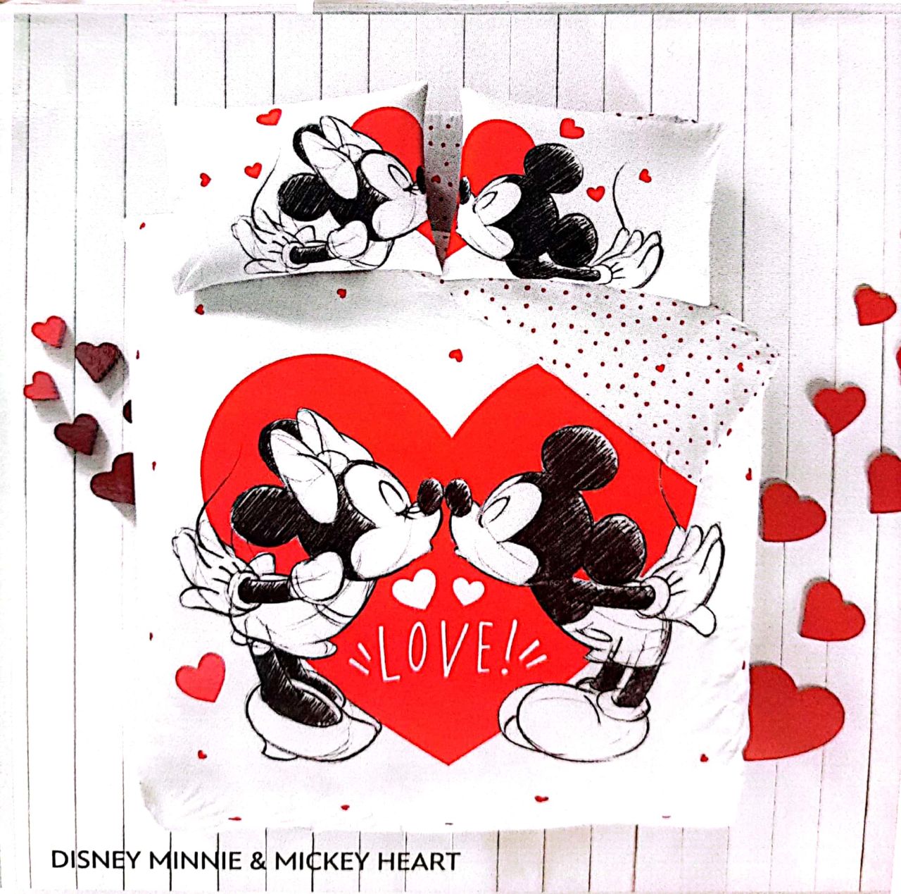 Taç Disney Minnie&Mickey Heart Nevresim Takımı (Çift Kişilik)