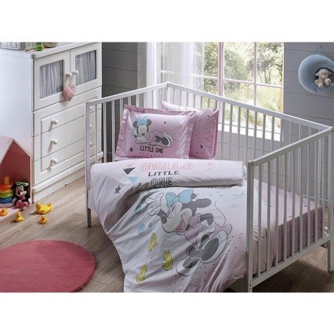 Taç Bebe Nevresim Takımı Lisanslı Disney Minnie Bubble