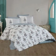Hobby Poplin Çift Kişilik Kapitone Nevresim Takımı Estate Taş