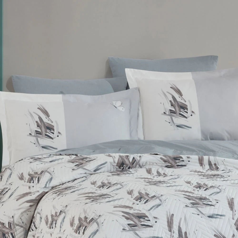 Hobby Poplin Çift Kişilik Kapitone Nevresim Takımı Estate Taş