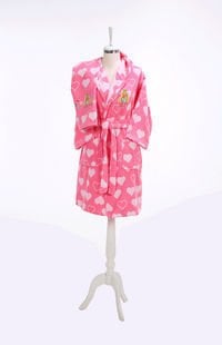 Özdilek 9/10 Yaş Lisans Baskılı Havlu Bornoz Set Barbie Happy Pembe