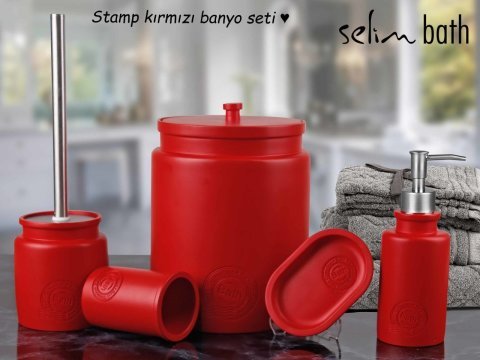 By Selim Stamp Banyo Seti Kırmızı