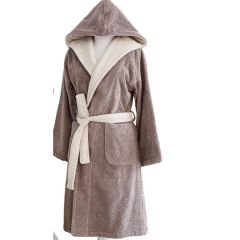 Soft Cotton Leaf Erkek Bornoz Vizon M Beden