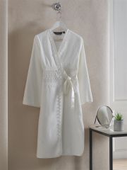 Soft Cotton Demet Bayan Bornoz Ekru
