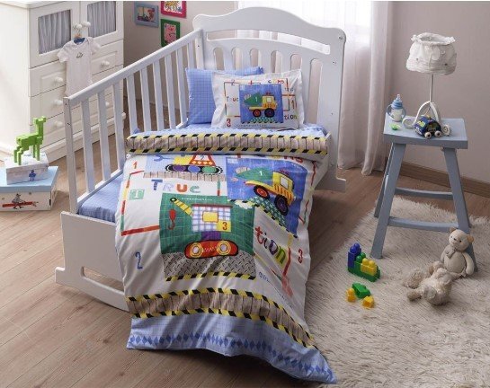 Taç Ranforce Bebek Nevresim Takımı - Baby Toys Mavi