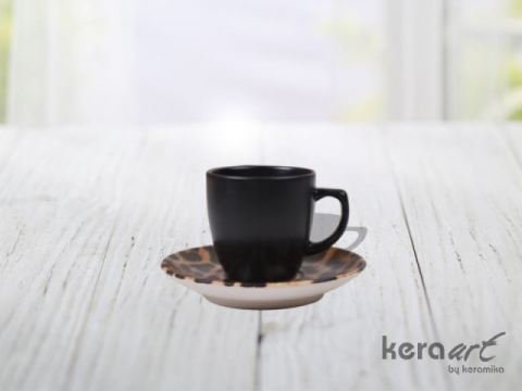 Keramika Kahve Fincan takım magic silindir kulplu 12 parça mat renkli