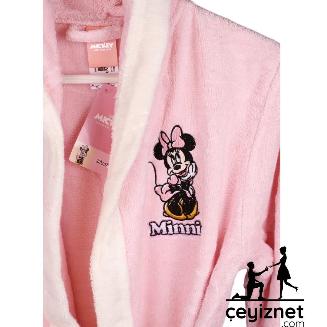 Özdilek Minnie Happy Lisanslı Çocuk Bornoz 5-6 yaş