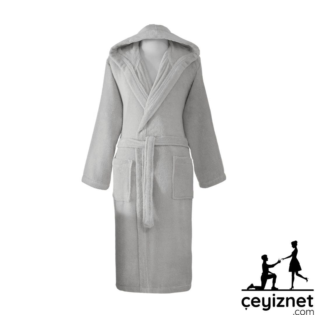 Özdilek Woven kapüşonlu Bornoz Gri