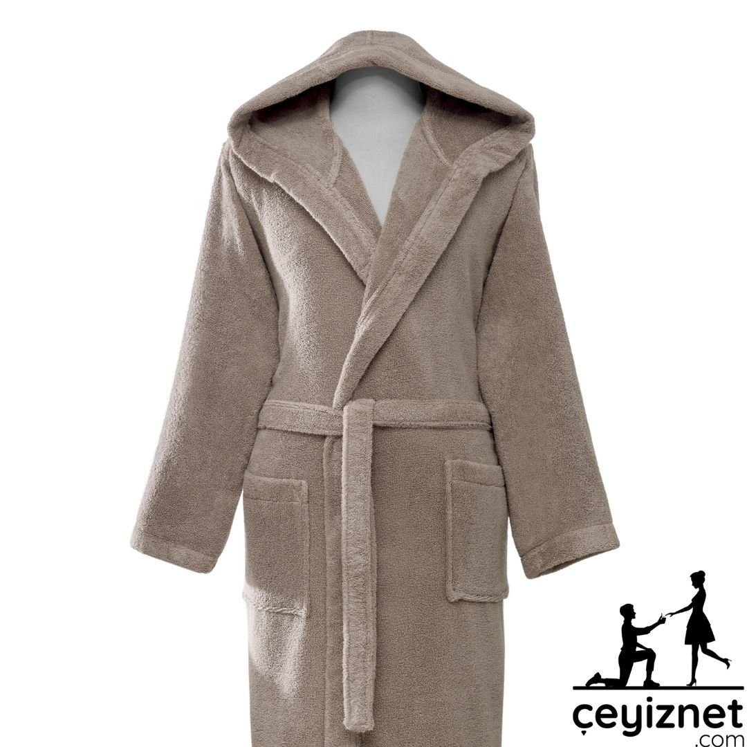 Özdilek Woven kapüşonlu Bornoz Bej