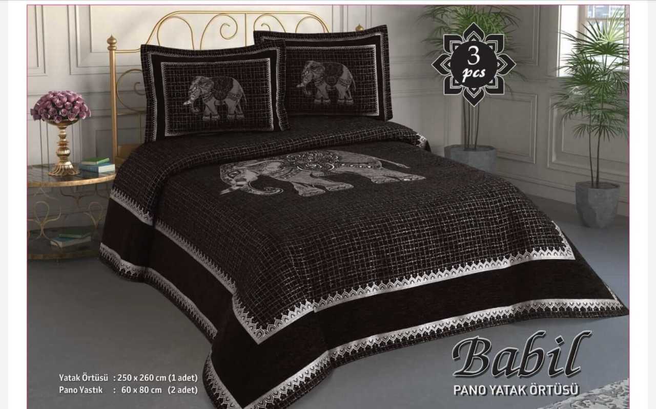 Irına Babil yatak örtüsü 3 parça Siyah