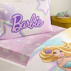 Taç Lisanslı Barbie Mermaıd 100 Tek Kişilik Nevresim Takımı