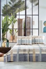 Özdilek Plaid Moderno tek kişilik pike takımı Mavi