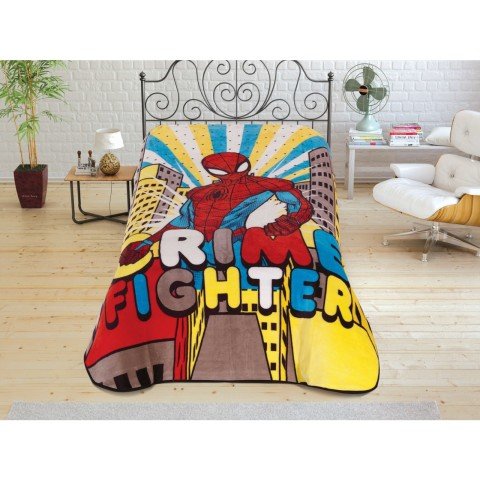 Lisanslı Spiderman Crime tek kişilik Battaniye - 160x220 cm