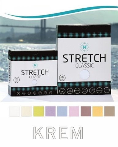 Stretch Classic Çarşaf Çift Kişilik Krem - 160x200 cm