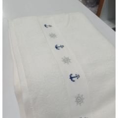 Özdilek Minimale Nakışlı  2'li El Yüz Havlusu 45x90 cm Denizci