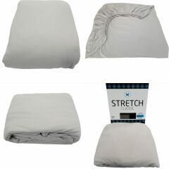 Stretch Classic Çarşaf King Size Battal Boy Çift Kişilik Taş- 200x200 cm