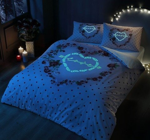 Taç Glow Lover Çift Kişilik Sevgililer Günü Nevresim Takımı